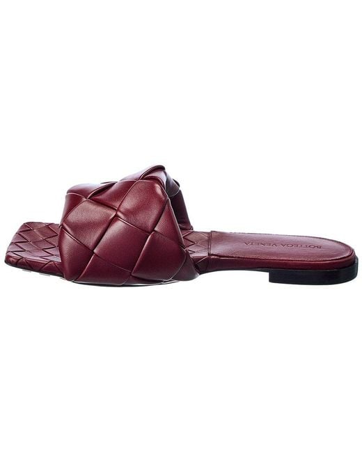 Bottega Veneta Red The Lido Intrecciato Leather Sandal