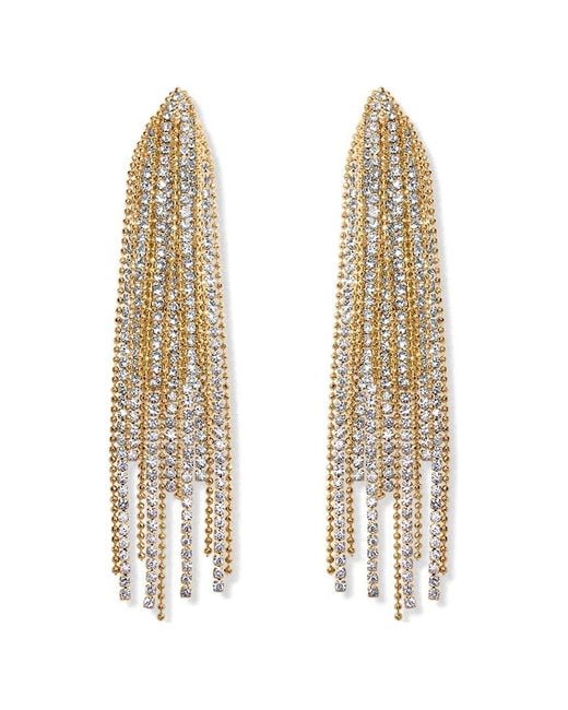 Liv Oliver Natural 18k Plated 12.70 Ct. Tw. Crystal Earrings