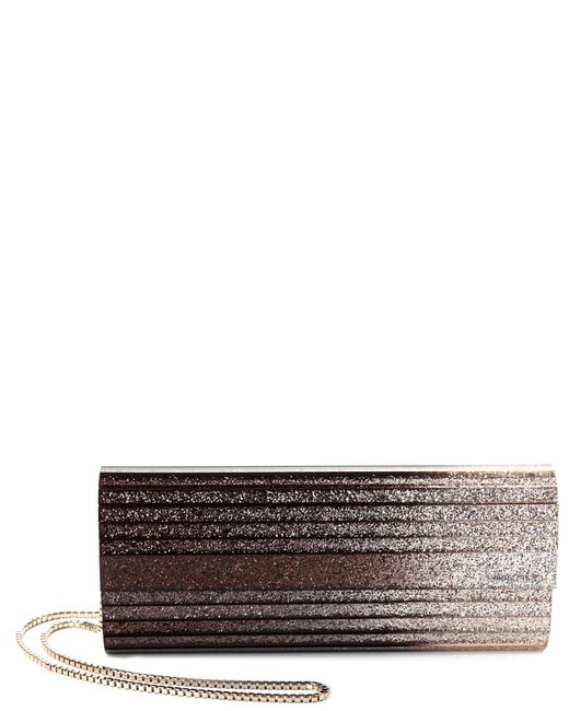 Jimmy Choo Gray Sweetie Degrade Glitter Acrylic Clutch