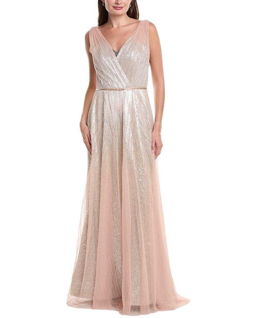 Rene Ruiz Metallic Column Gown