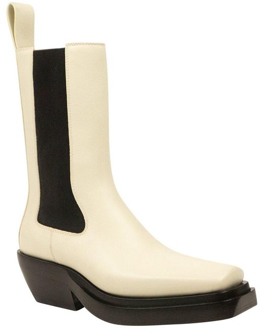 Bottega Veneta White Chelsea Leather Boot