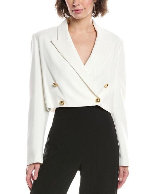 Black Halo White Hugo Crop Blazer