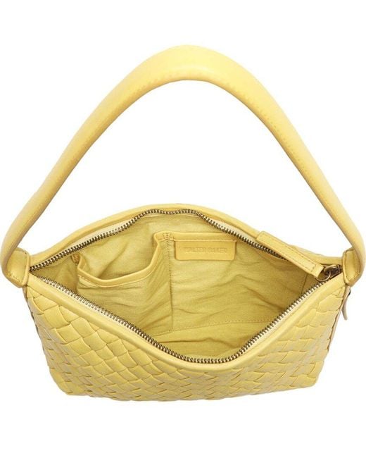 Walter Baker Yellow Hazel Woven Leather Shoulder Bag