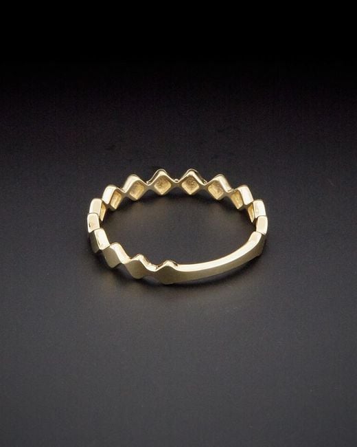 Italian Gold Black 14k Geometric Shape Ring