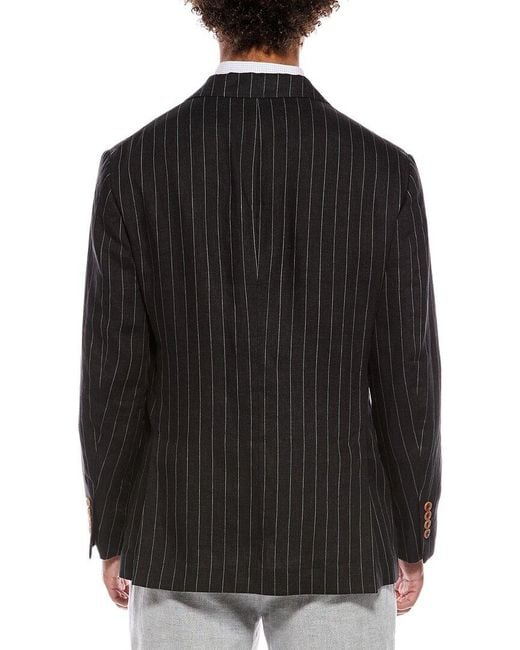 Brunello Cucinelli Black Linen Blazer for men