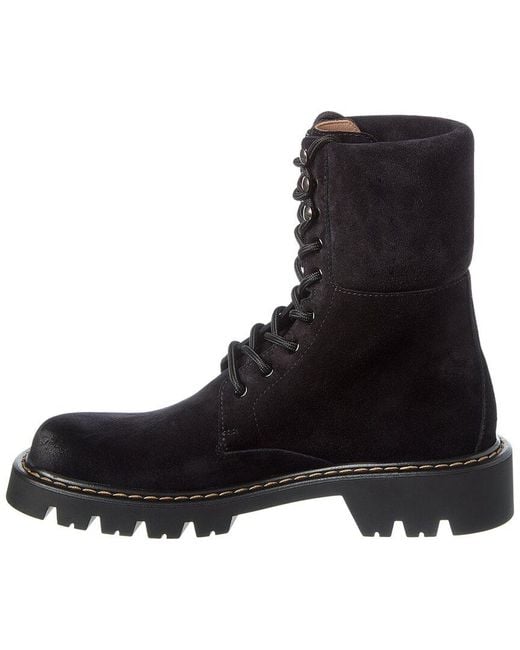 Loewe Black Sierra Suede Combat Boot
