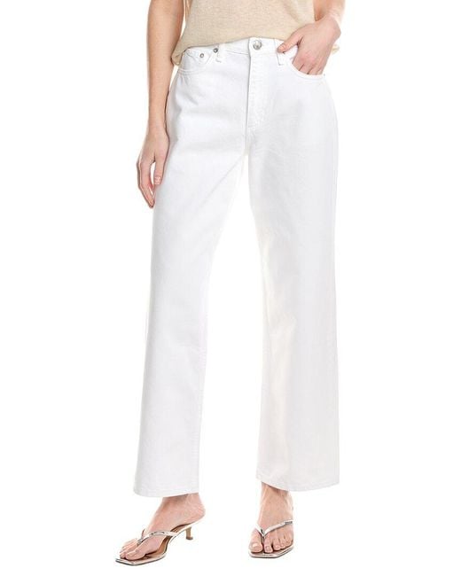 Rag & Bone White Shea Relaxed Optic Straight Jean