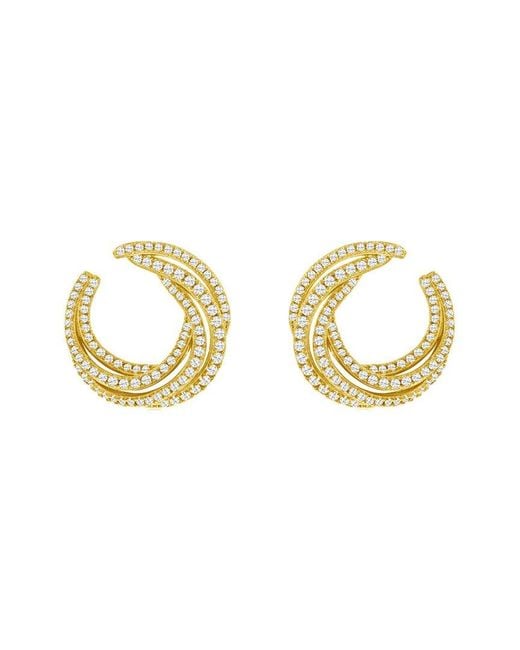 Suzy Levian CZ Jewelry Metallic Suzy Levian Silver Cz Statement Earrings