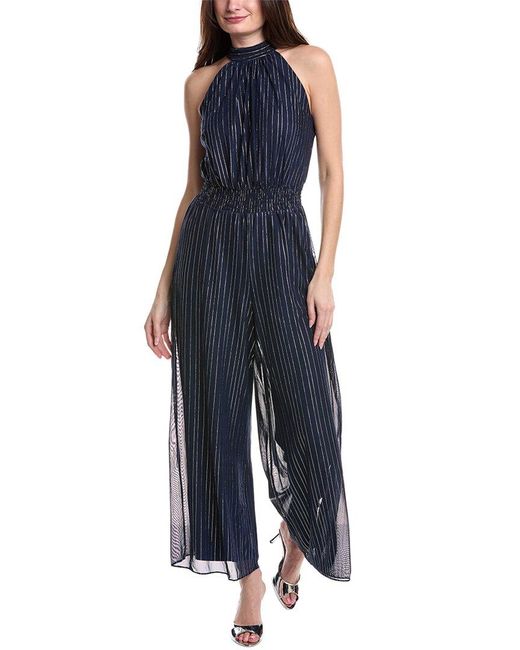 Vince Camuto Blue Mesh Jumpsuit