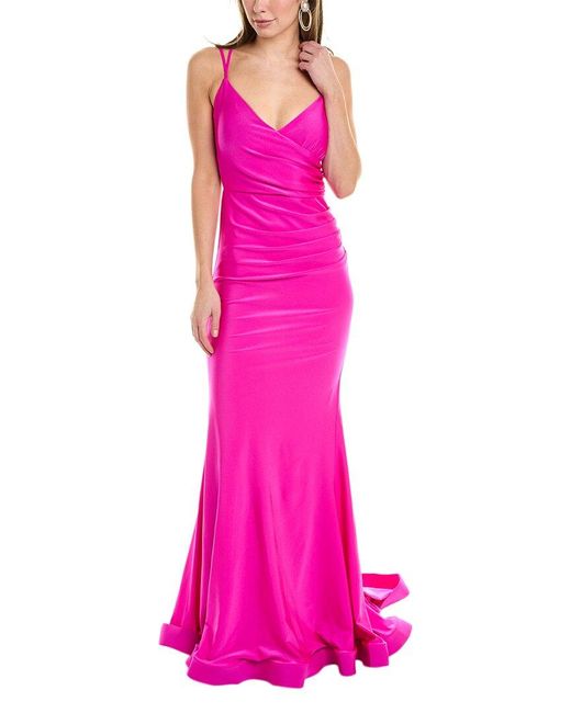Issue New York Pink Strappy Gown