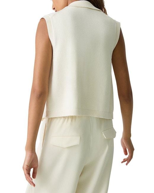 Theory White Zip-Up Vest