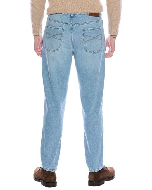Brunello Cucinelli Blue Straight Jean for men