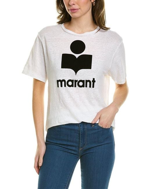 Marant Etoile Linen T-shirt in White | Lyst