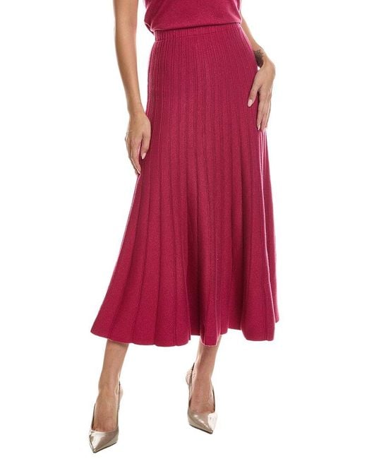 Ronny Kobo Red Lanie Midi Skirt