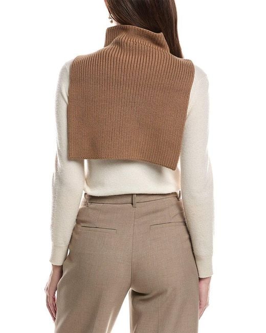 Max Mara Brown Knit Jersey Wool Scarf