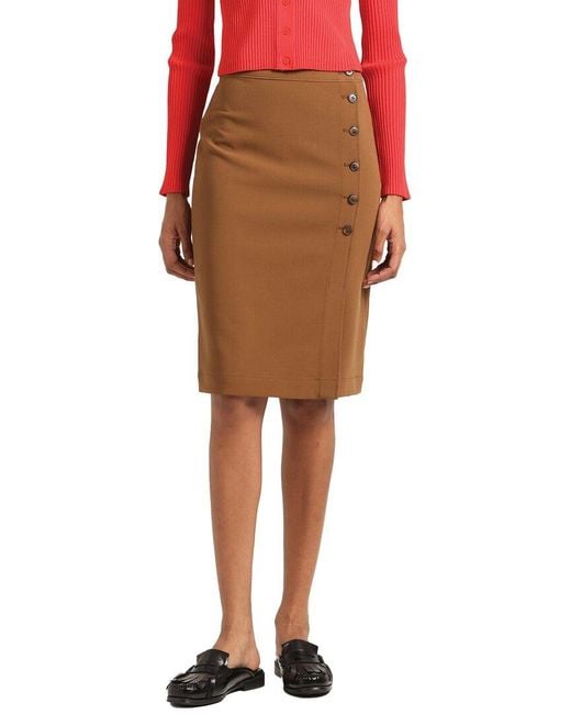 10 Crosby Derek Lam Brown Felicity High Rise Midi Skirt