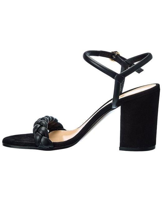 Gianvito Rossi Black Cruz 85 Leather & Suede Sandal