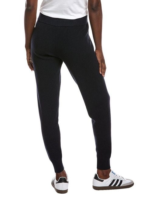 Minnie Rose Black Cashmere-Blend Shaker Jogger