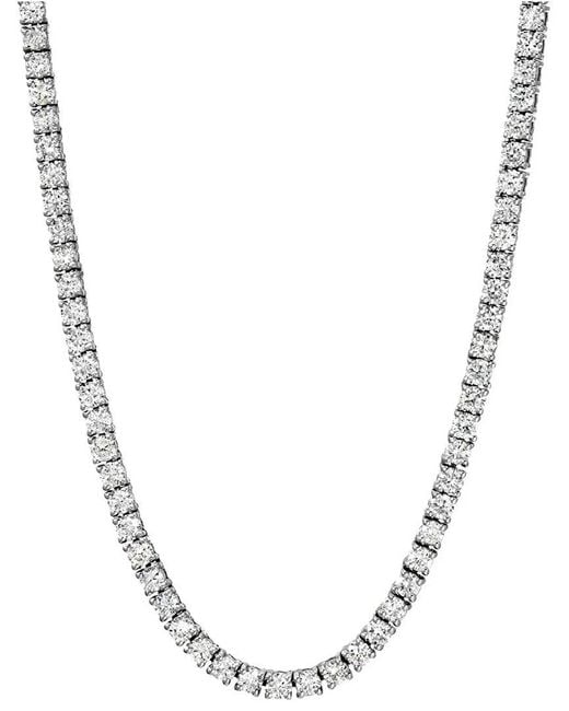 Lab Grown Diamonds Metallic 14k 20.00 Ct. Tw. Lab-grown Diamond Straight Line Necklace
