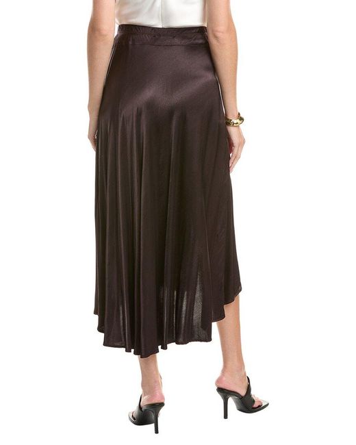 Michael Stars Brown Desi Asymmetrical Midi Skirt