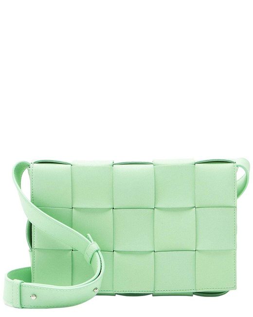 Bottega Veneta Green Lambskin Cassette Crossbody (authentic Pre-loved)