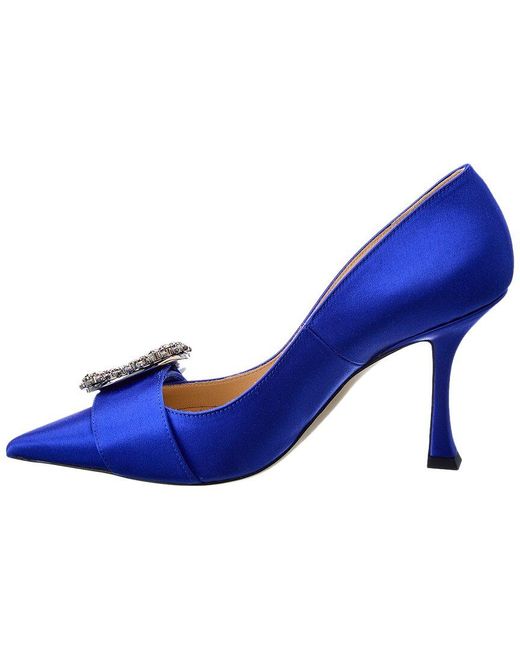 Jimmy Choo Blue Melva 70 Satin Pump
