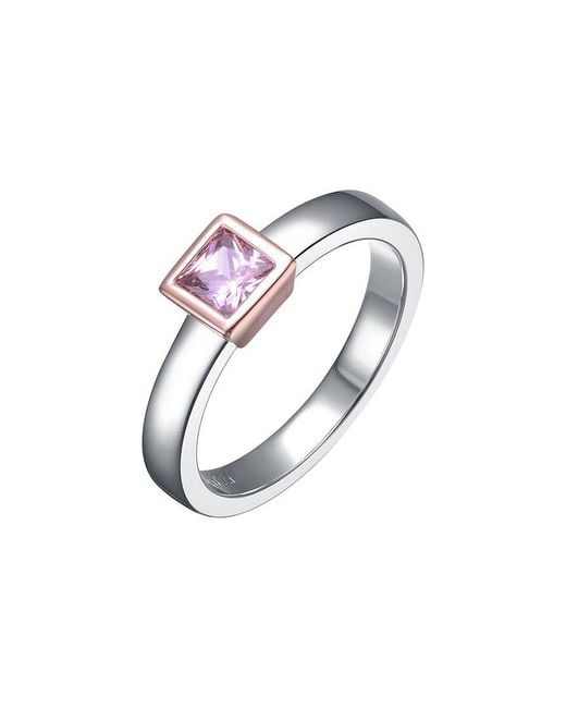 Rachel Glauber White 14K Plated Cz Engagement Ring