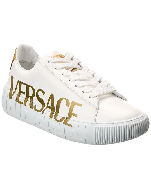 Versace White Greca Leather Sneaker