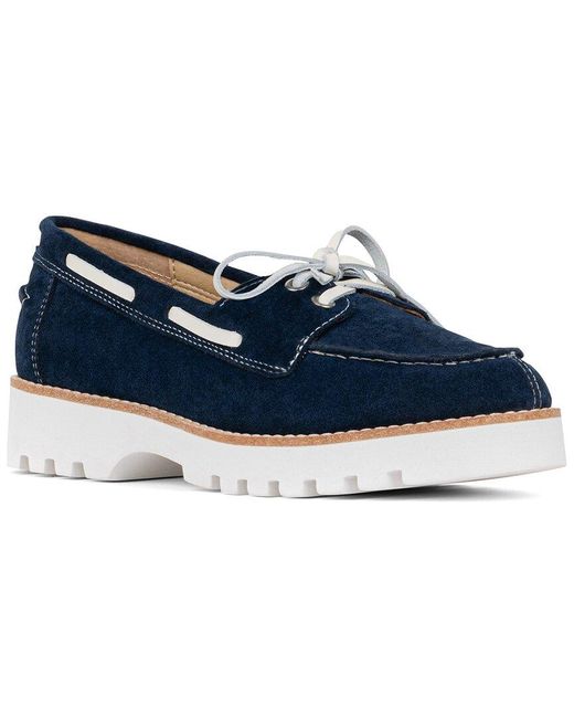 Donald J Pliner Blue Harlie02 Suede Lug Bottom Boat Shoe