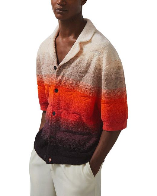 Reiss Red Pacific Knitted Towell Top for men