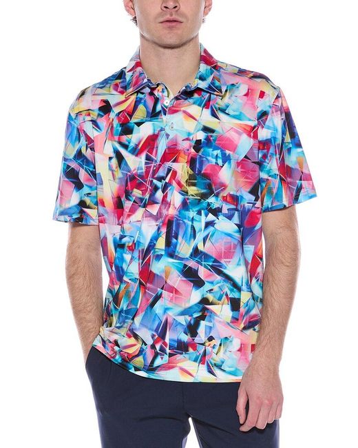 Robert Graham Blue Color Up Polo Shirt for men