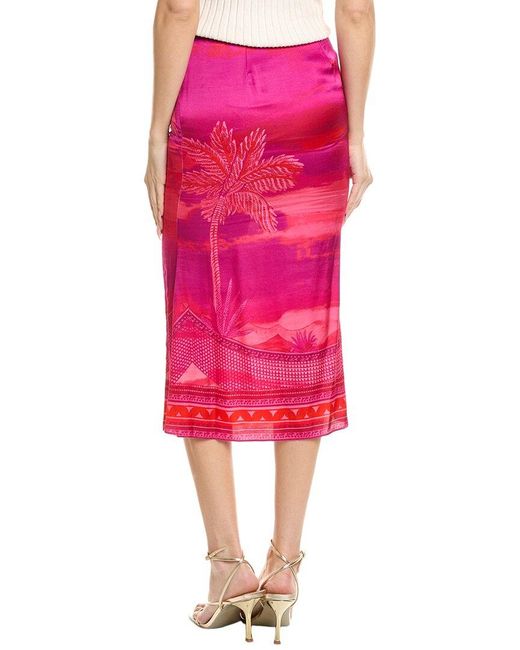 Hemant & Nandita Pink Soma Midi Skirt