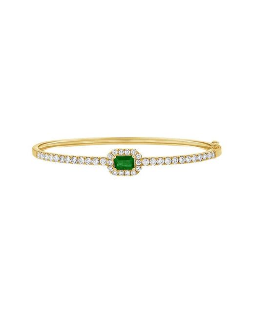 Sabrina Designs White 14k 1.47 Ct. Tw. Diamond & Emerald Bangle Bracelet