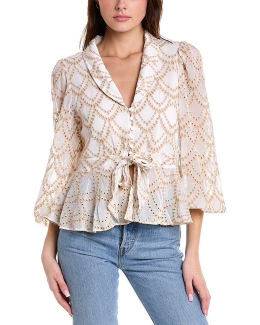 We Are Kindred White Sienna Peplum Top
