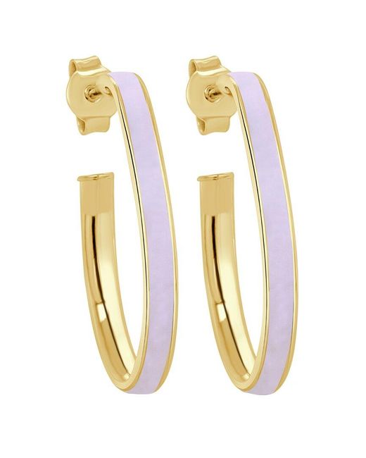 Sabrina Designs White 14k Pearl Enamel Hoops