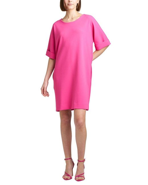 Natori Pink Sold Knit Crepe Dress