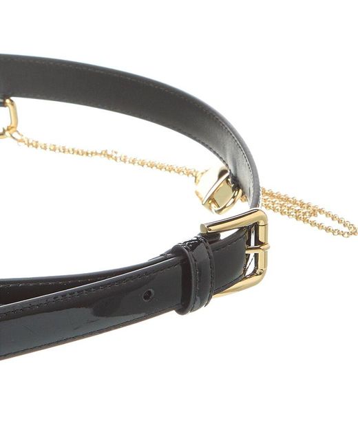 Dolce & Gabbana Black Chain Leather Belt
