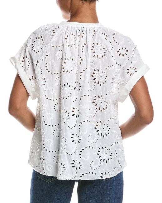 Officine Generale White Nolwenn Floral Top