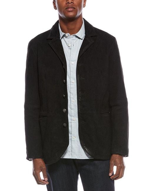 John Varvatos Black Ward Suede Blazer for men