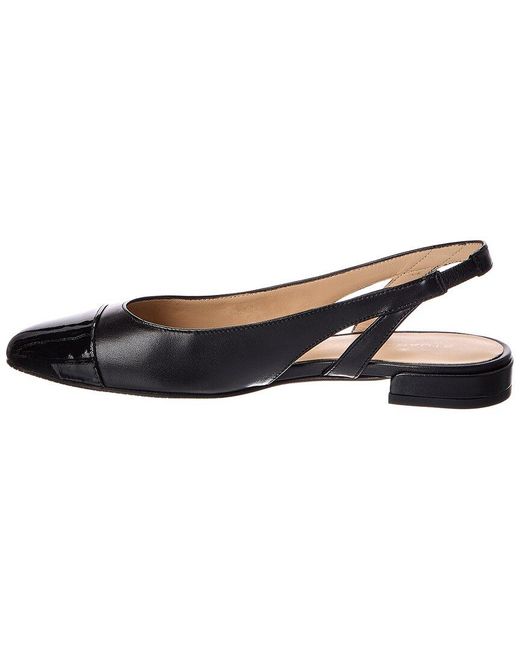 Stuart Weitzman Blue Sleek Leather Slingback Flat