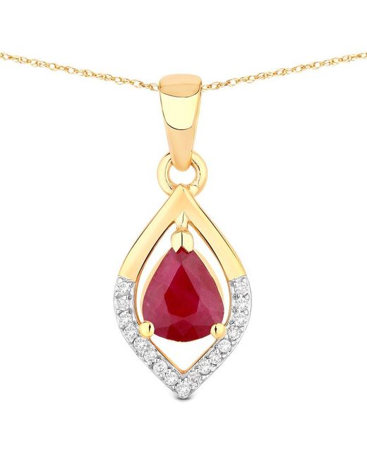 Diana M Pink 14K 0.69 Ct. Tw. Diamond & Ruby Pendant