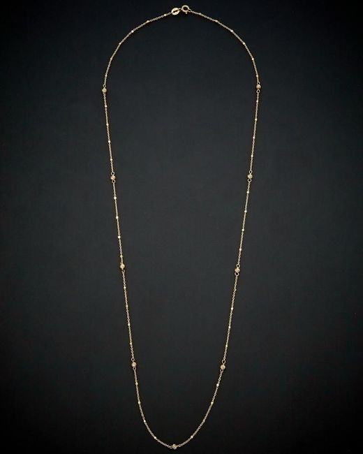 Italian Gold Black 14k Bead Station Necklace