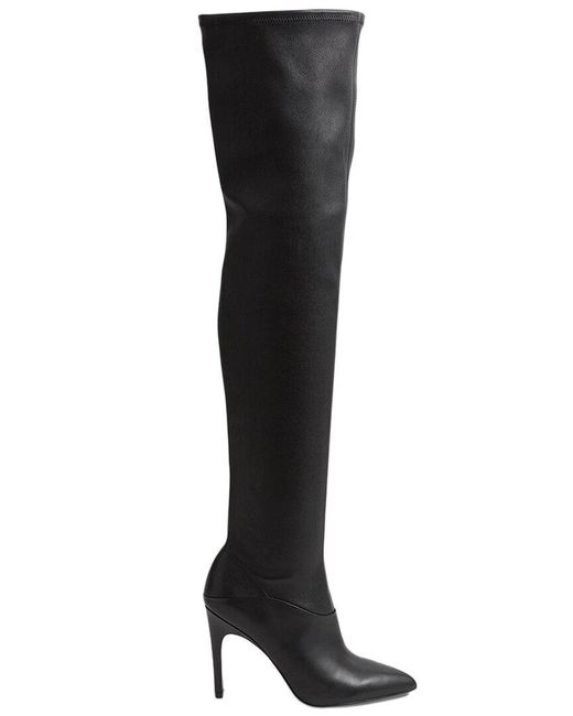 Reiss Black Caia Leather Over-The-Knee Boot