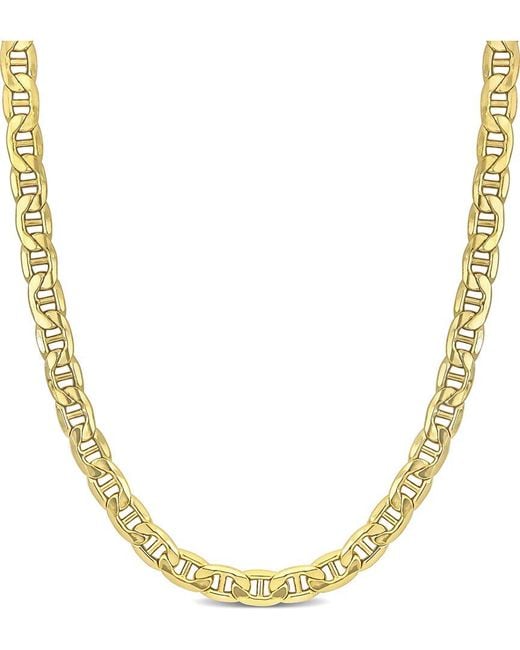 Italian Gold Metallic 10k Marine Link Chain Necklace