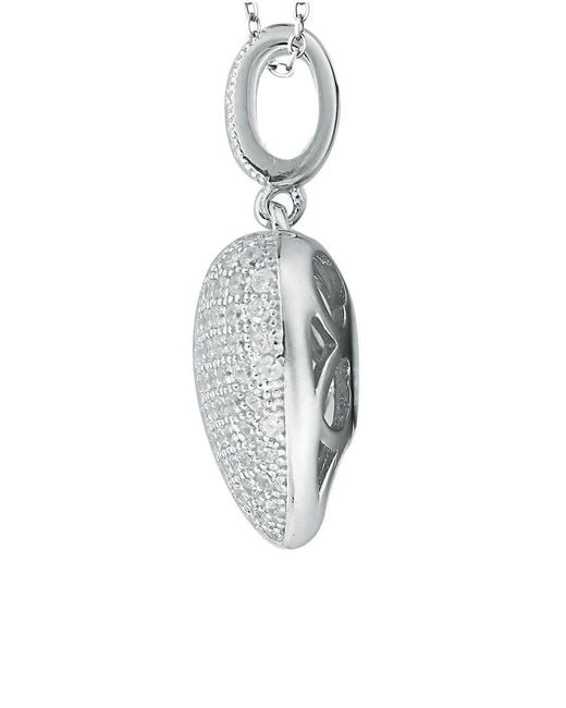 Suzy Levian CZ Jewelry White Suzy Levian Silver Cz Pendant Necklace