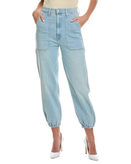 Mother Blue Denim The Wrapper Patch Springy Chill Pill Ankle Jean