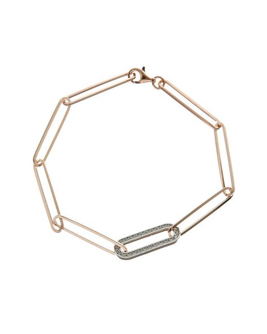 Meshmerise Metallic 18k Over Silver 0.20 Ct. Tw. Diamond Paperclip Link Bracelet