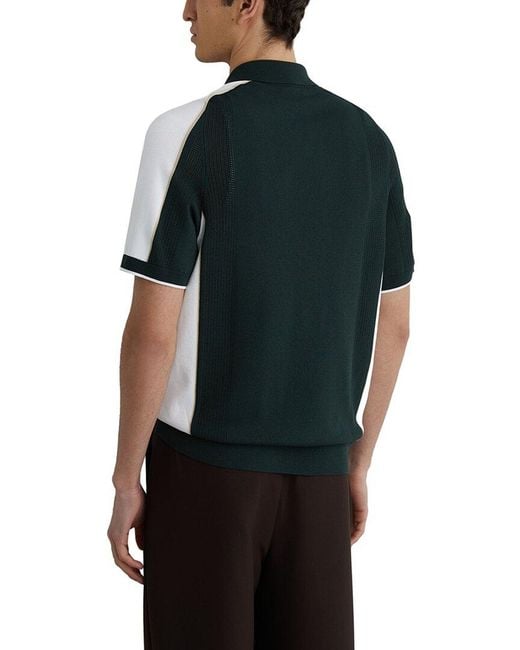 Reiss Black Farley Button Through Sweater for men