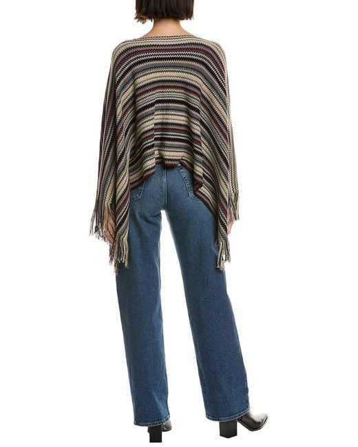 Missoni Blue Wool-Blend Poncho