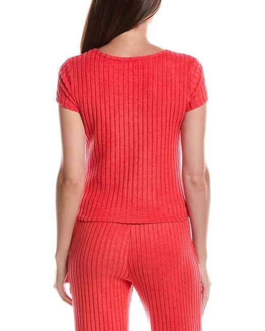 Z Supply Red Flower Market Rib T-Shirt